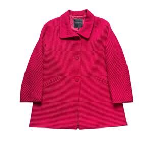 TALBOTS WOMAN Sz 10P Wool Ribbed Thinsulate Fuschia COAT Jacket